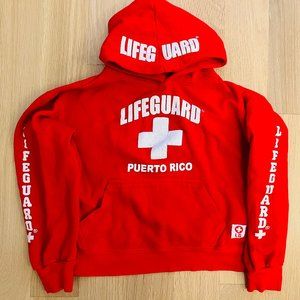 Youth Puerto Rico Authentic Lifeguard Hooded Sweatshirt Size L 14/16